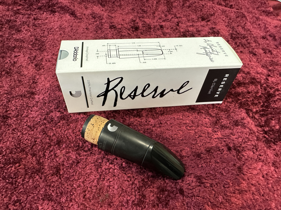 Photo Used D'addario Reserve x25E Hard Rubber Mouthpiece for Clarinet