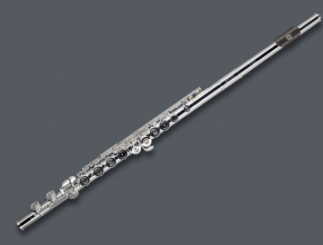 Photo New Tomasi 10-GRB Silver Plated Open Hole Flute with Sterling Headjoint, Grenadilla Lip Plate