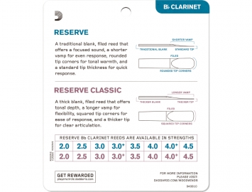 Photo D'Addario Reserve Sampler Packs for Bb Clarinet