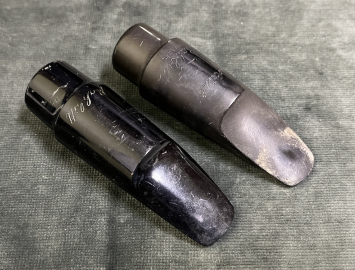 Photo Lot of 2 Vintage Babbitt Alto Saxophone Mouthpieces