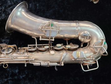 Photo Vintage Conn New Wonder II 'Chu Berry' Alto Sax in BEAUTIFUL Original Silver Plate #220460