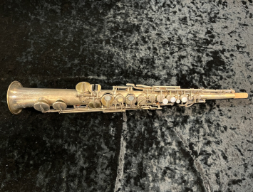 Photo Original Silver Wurlitzer American C Soprano Saxophone - Serial # 89214