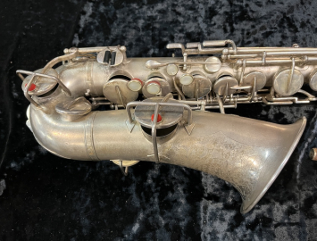 Photo Vintage Buescher True Tone Alto Saxophone Original Silver Plate, Serial #166934