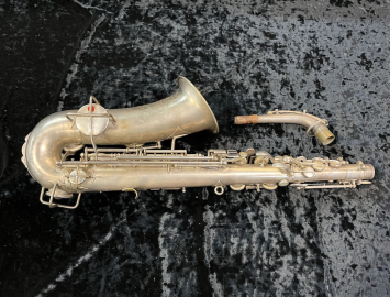 Photo Vintage Buescher True Tone Alto Saxophone Original Silver Plate, Serial #166934