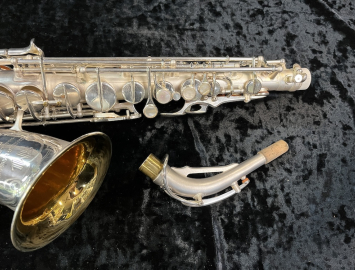 Photo Gorgeous Silver Restored SML Rev D Alto Sax with Rolled Tone Holes - Serial # 10306