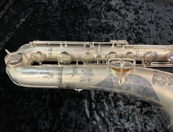 Photo Vintage Conn New Wonder First Series Bari Sax in Custom Silver Plate - Serial # 45826