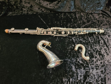 Photo Bundy I Bass Clarinet with Nickel Keys and a Charles Bay Improved Angle Neck #24581 - As-is Bargain