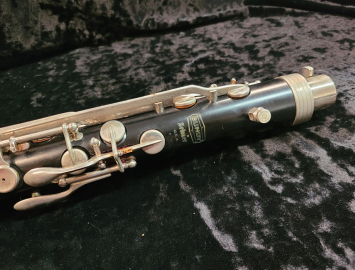 Photo Bundy I Bass Clarinet with Nickel Keys and a Charles Bay Improved Angle Neck #24581 - As-is Bargain